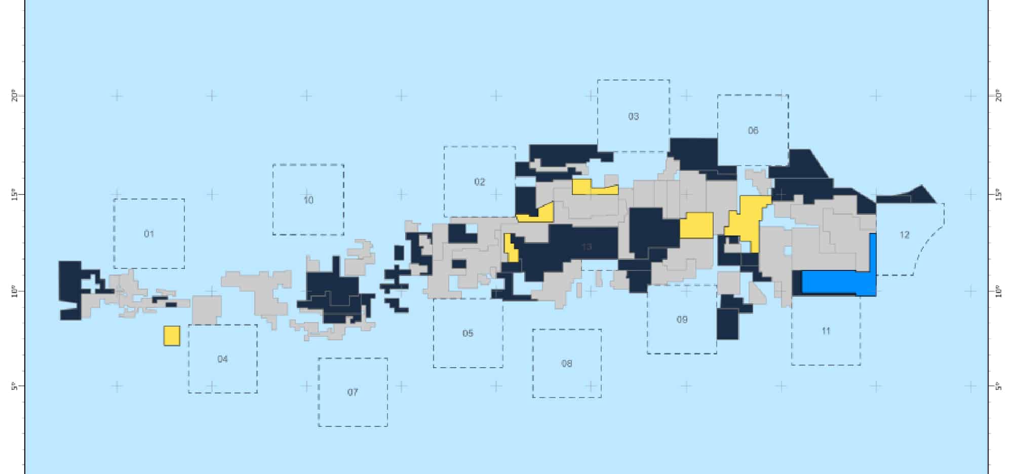 Nodules Exploration Areas in the Clarion Clipperton zone